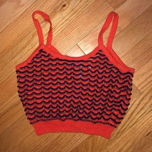 Knit patterned crop top